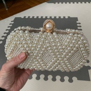 Pearl clutch purse / bridal